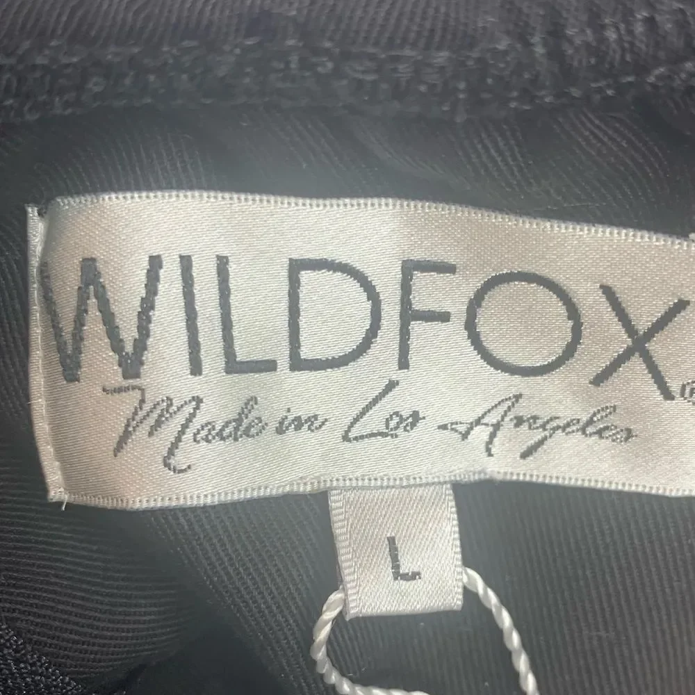 Wildfox Black Couture Harlow Off the Shoulder Wide Leg Jumpsuit [Size L] - Picture 4 of 6